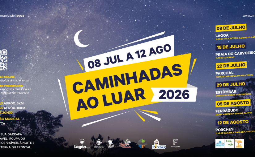 Município de Lagoa lança “Caminhadas ao Luar 2026” com atividades gratuitas durante julho e agosto